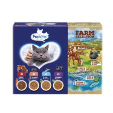 PreVital Farm Selection nedves macskaeledel hús-hal - 12 x 85 g macskaeledel