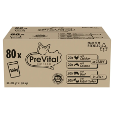 PreVital Pouch nedves macskaeledel 80x100g vegyes macskaeledel