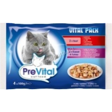 PreVital Vital Pack marha és nyúl-pulyka 4 x 100 g macskaeledel