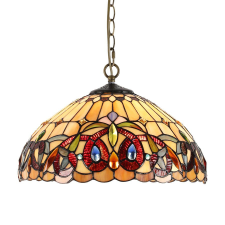Prezent Tiffany színes függesztett Tiffany lámpa (PRE-1704) E27 2 izzós IP20 világítás