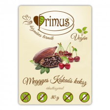 PRIMUS Primus vegán meggyes-kakaós keksz 80 g reform élelmiszer