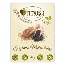 PRIMUS vegán szezámos mákos keksz 80 g csokoládé és édesség