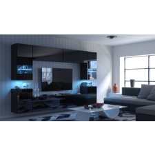 Prince Concept 27 nappali bútor szett magasfényű fekete (240cm) bútor