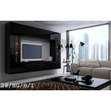 Prince Concept 28 nappali bútor szett magasfényű fekete bútor