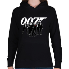 PRINTFASHION 007 Crew - Női kapucnis pulóver - Fekete női pulóver, kardigán