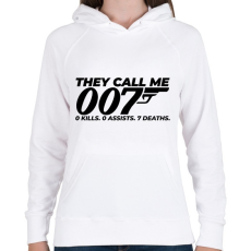 PRINTFASHION 007-es ügynök - Női kapucnis pulóver - Fehér
