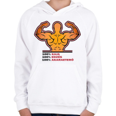 PRINTFASHION 100%-ban rajtad áll! - Gyerek kapucnis pulóver - Fehér