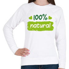 PRINTFASHION 100% natural felirat - Női pulóver - Fehér női pulóver, kardigán