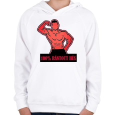 PRINTFASHION 100% rántotthús - Gyerek kapucnis pulóver - Fehér