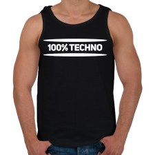 PRINTFASHION 100% techno - Férfi atléta - Fekete atléta, trikó