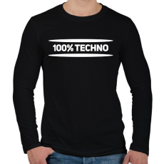 PRINTFASHION 100% techno - Férfi hosszú ujjú póló - Fekete