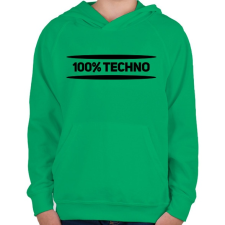 PRINTFASHION 100% techno - Gyerek kapucnis pulóver - Zöld gyerek pulóver, kardigán
