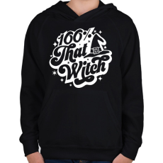 PRINTFASHION 100% that WITCH - Gyerek kapucnis pulóver - Fekete