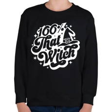 PRINTFASHION 100% that WITCH - Gyerek pulóver - Fekete