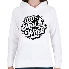 PRINTFASHION 100% that WITCH - Női kapucnis pulóver - Fehér