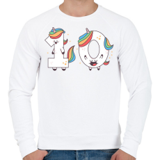 PRINTFASHION 10 éves unikornis - Férfi pulóver - Fehér