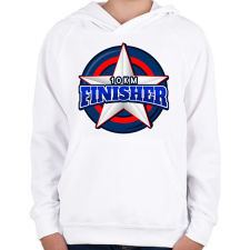 PRINTFASHION 10 KM FINISHER 2 - Gyerek kapucnis pulóver - Fehér gyerek pulóver, kardigán