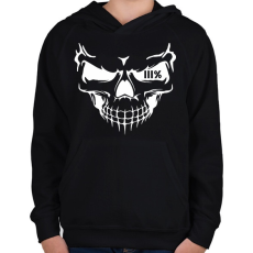 PRINTFASHION 111 skull - Gyerek kapucnis pulóver - Fekete