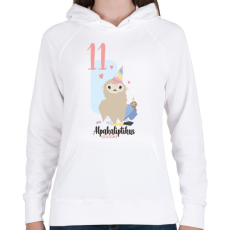 PRINTFASHION 11. Alpacaliptikus születésnap - Alpaca - Női kapucnis pulóver - Fehér