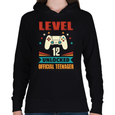PRINTFASHION 12 éves gamer - Női kapucnis pulóver - Fekete