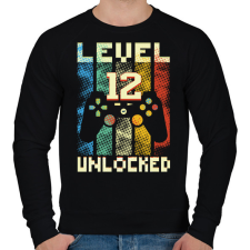 PRINTFASHION 12. szülinapi ajándék gamereknek -  Level 12 - Férfi pulóver - Fekete férfi pulóver, kardigán