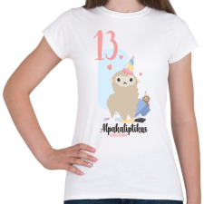 PRINTFASHION 13. Alpakaliptikus születésnap - Alpaca - Női póló - Fehér női póló