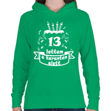PRINTFASHION 13 lettem  - Női kapucnis pulóver - Zöld női pulóver, kardigán