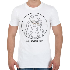 PRINTFASHION 13 reasons why - Hannah - Férfi póló - Fehér