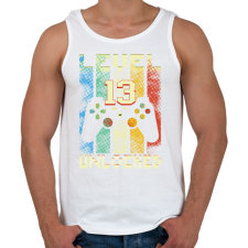 PRINTFASHION 13. szint feloldva születésnapi ajándék - Férfi atléta - Fehér atléta, trikó