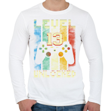 PRINTFASHION 13. szint feloldva születésnapi ajándék - Férfi hosszú ujjú póló - Fehér férfi póló