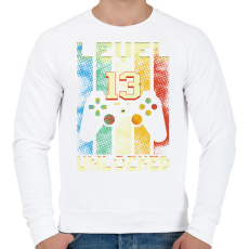 PRINTFASHION 13. szint feloldva születésnapi ajándék - Férfi pulóver - Fehér