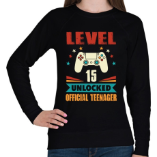 PRINTFASHION 15 éves gamer - Női pulóver - Fekete
