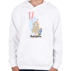 PRINTFASHION 17. Alpakaliptikus születésnap - Gyerek kapucnis pulóver - Fehér
