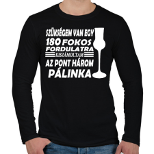 PRINTFASHION 180 fok, 3 feles - Férfi hosszú ujjú póló - Fekete férfi póló