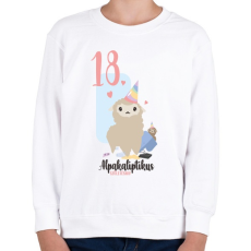 PRINTFASHION 18. Alpakaliptikus születésnap - Gyerek pulóver - Fehér