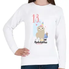 PRINTFASHION 18. Alpakaliptikus születésnap - Női pulóver - Fehér női pulóver, kardigán
