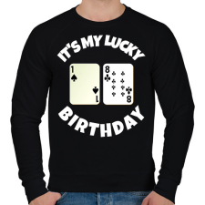 PRINTFASHION 18 POKER SZÜLINAP - Férfi pulóver - Fekete férfi pulóver, kardigán