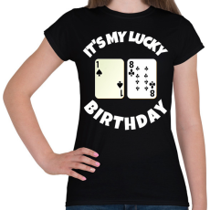 PRINTFASHION 18 POKER SZÜLINAP - Női póló - Fekete