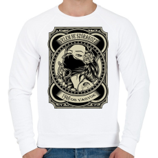 PRINTFASHION 1946 Velem ne szórakozz - Férfi pulóver - Fehér