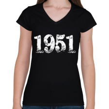 PRINTFASHION 1951 - Női V-nyakú póló - Fekete női póló