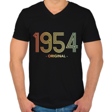 PRINTFASHION 1954 - Férfi V-nyakú póló - Fekete férfi póló