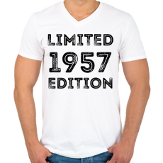 PRINTFASHION 1957 - Férfi V-nyakú póló - Fehér