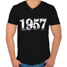 PRINTFASHION 1957 - Férfi V-nyakú póló - Fekete férfi póló