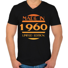 PRINTFASHION 1960 - Férfi V-nyakú póló - Fekete férfi póló