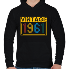 PRINTFASHION 1961 - Férfi kapucnis pulóver - Fekete