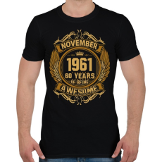 PRINTFASHION 1961 november awesome - Férfi póló - Fekete