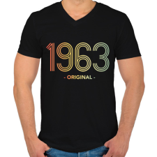 PRINTFASHION 1963 - Férfi V-nyakú póló - Fekete férfi póló