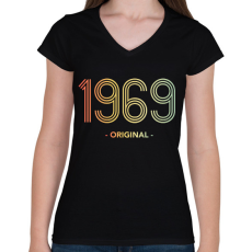 PRINTFASHION 1969 - Női V-nyakú póló - Fekete