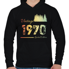PRINTFASHION 1970 - Férfi kapucnis pulóver - Fekete
