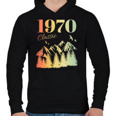 PRINTFASHION 1970 - Férfi kapucnis pulóver - Fekete